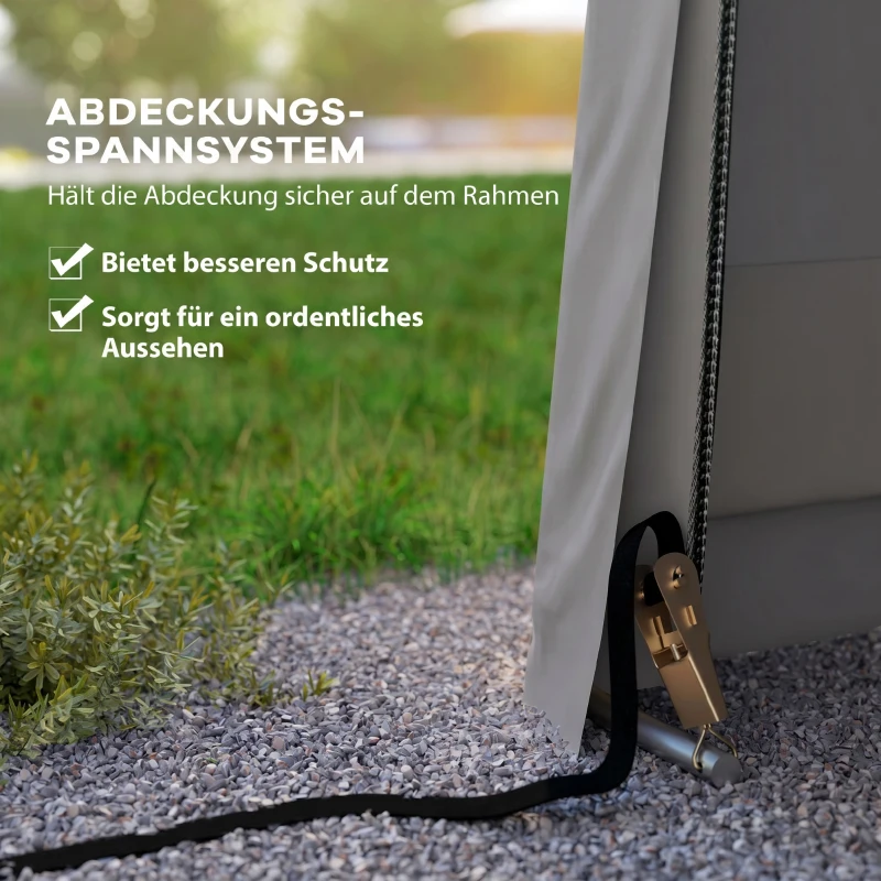 Outsunny Tente garage carport dim. 6,2L x 3,3l x 2,4H m acier galvanisé robuste PE haute densité 150 g/m² imperméable anti-UV(m-8)