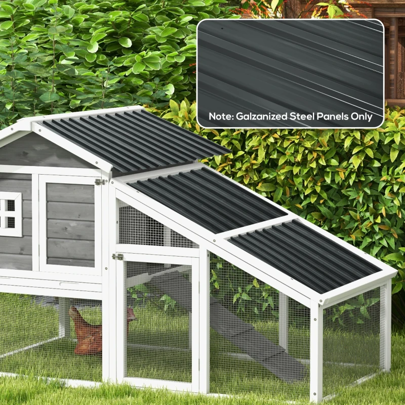 Outsunny Juego de 12 Paneles para Tejado de Acero Galvanizado 7m² para Caseta de Herramientas Cobertizo 129x45cm Gris Oscuro