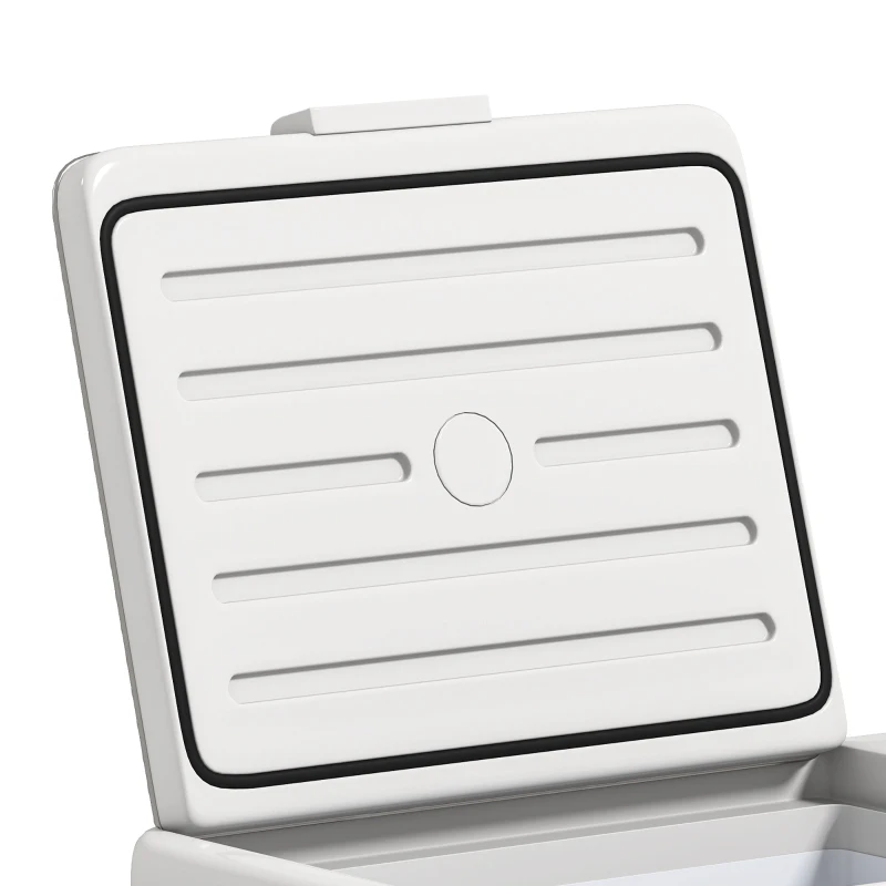 Outsunny 16,8 Liter campingkoelkast, auto-koelkast, koelbox met LED-weergave, AC- en DC-adapter, stille werking, Crèmewit