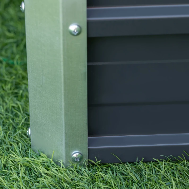 Outsunny Verhoogd Bed Stalen Tuinbed Planter Planter Handschoenen
