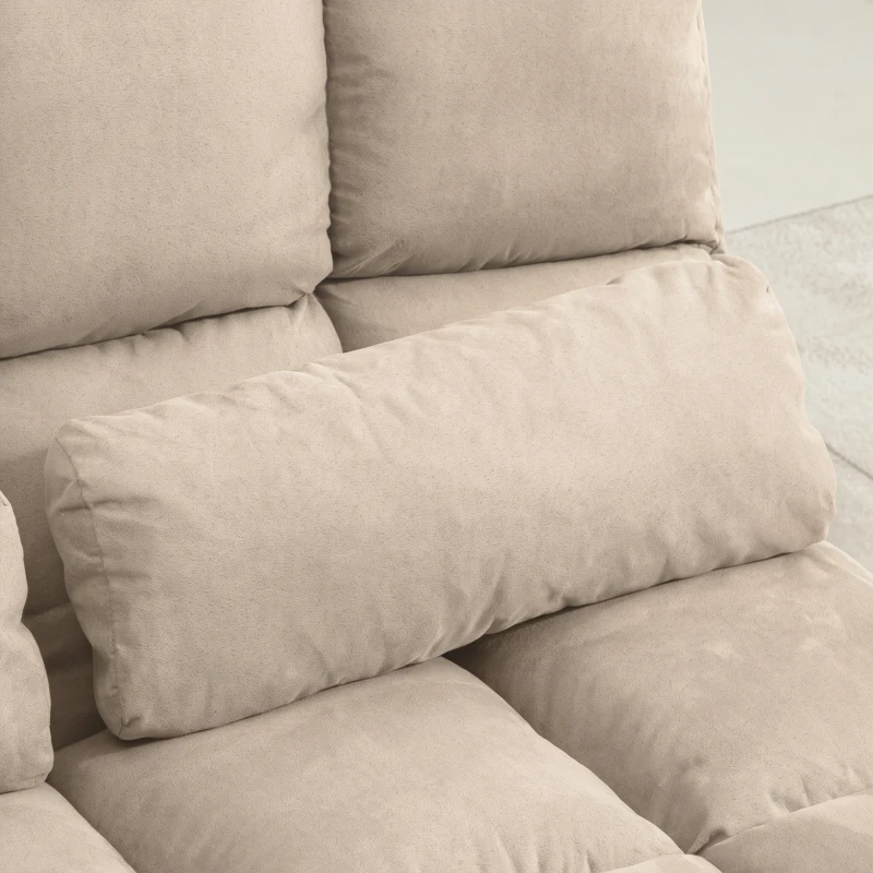 HOMCOM 2-in-1 Vloerstoel met Verstelbare Rugleuning, 102 x 73 x 60 cm, Beige(m-13)