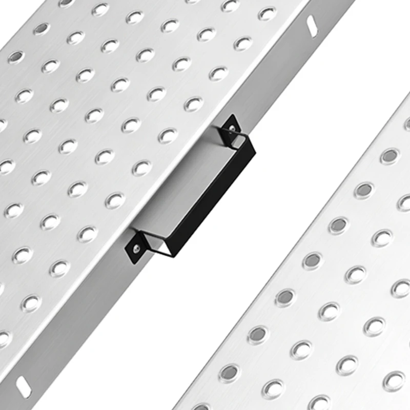 HOMCOM Lot de 2 Rampes de Chargement Pliantes avec Poignées et Surface Antidérapante, Charge Max. 400 kg, 180 x 25,5 cm, Argent