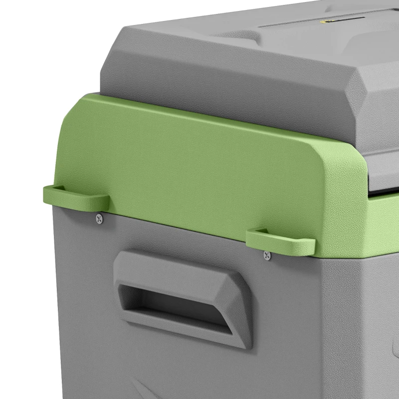 Outsunny 12 liter compressor koelbox elektrische koelbox met aansluiting koelhoudfunctie Grijs+Groen