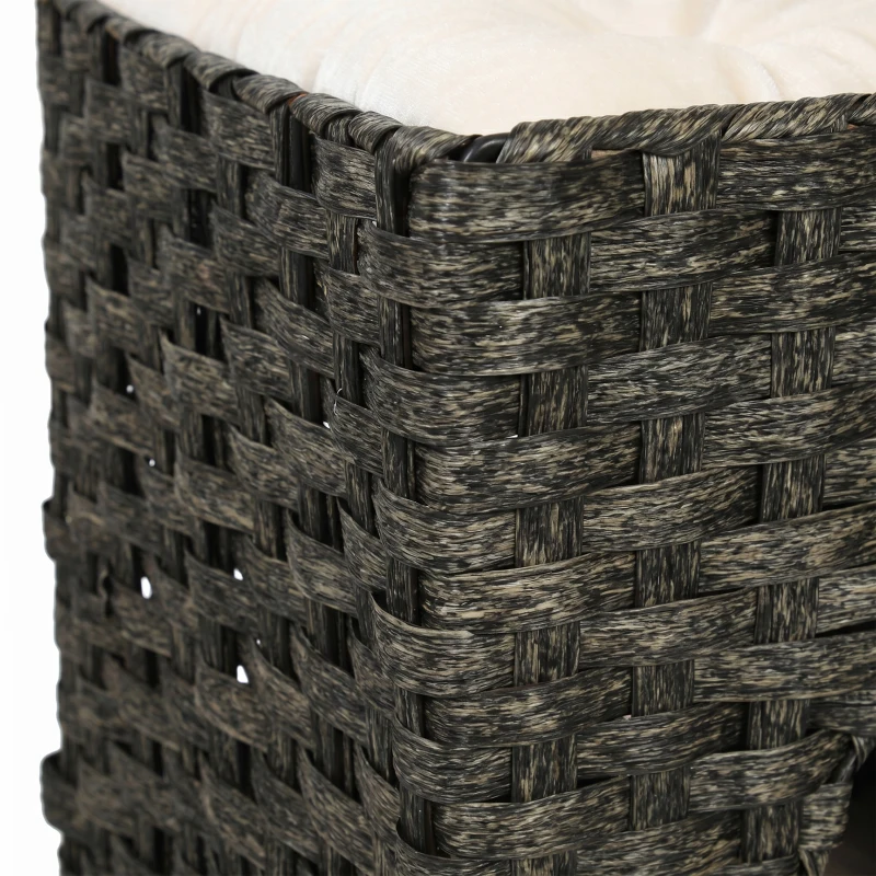 PawHut 2-Tier Wicker Cat House, Handwoven Rattan Cat Bed with Washable Cushions, Indoor Kitten Condo Hideaway