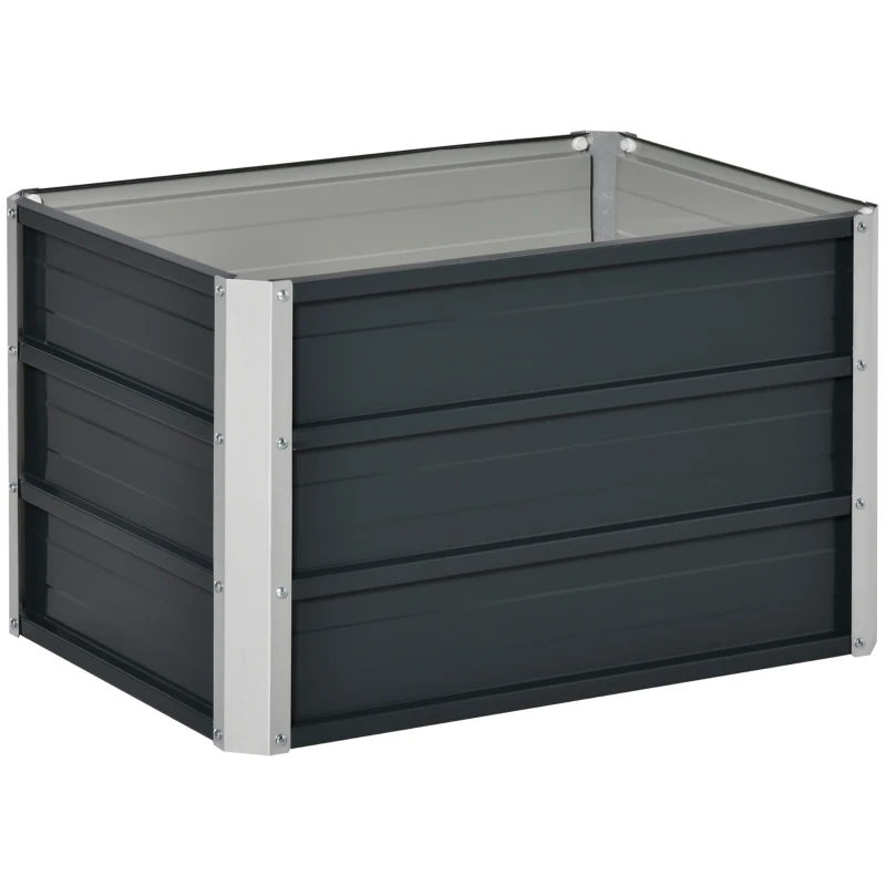 Outsunny Verhoogd Bed Stalen Tuinbed Planter Planter Handschoenen
