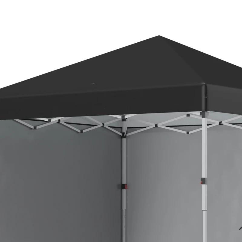 Outsunny Opvouwbare paviljoen met 2 zijwanden, verstelbare hoogte, inclusief draagtas, roestvrij stalen frame, 3x3 m, Zwart