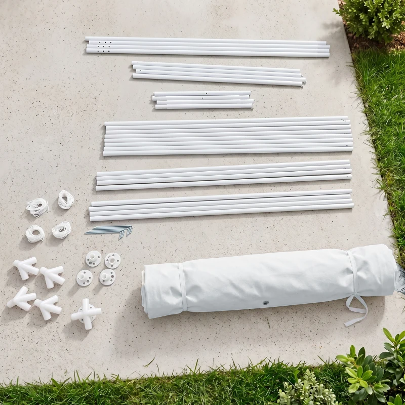 Outsunny Gartenpavillon Pavillon Festzelt Partyzelt wetterfest Zelt mit Moskitonetz Metall + Polyester Grau 3 x 3 m