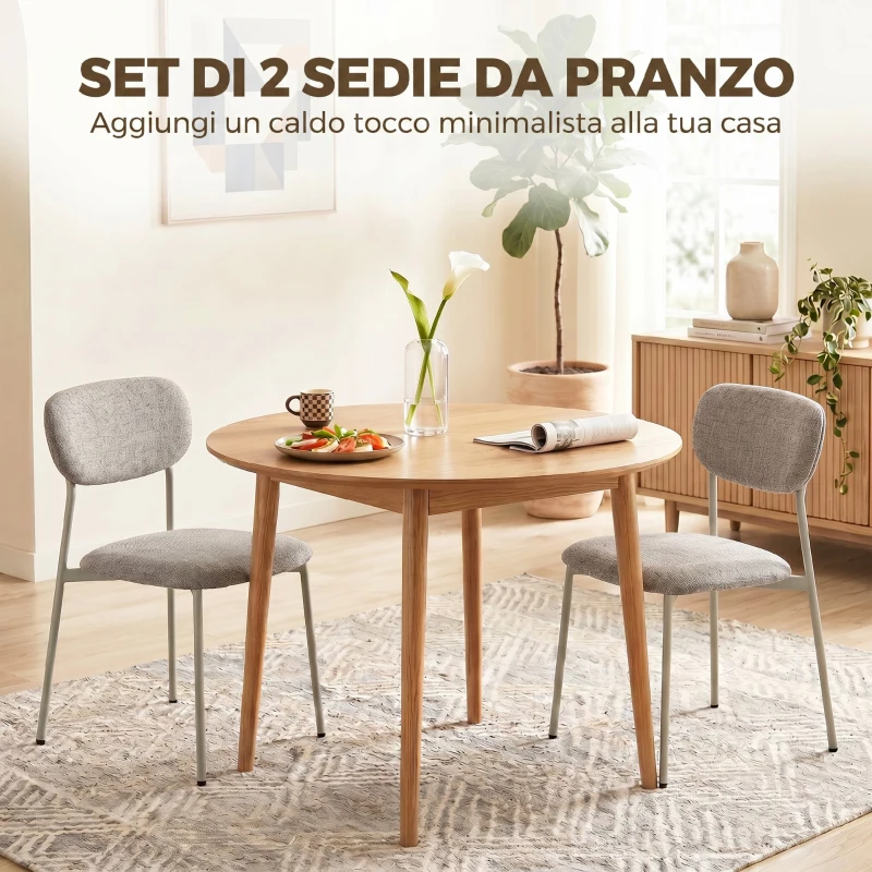HOMCOM Sedie da Pranzo, Sedie da Cucina Impilabili, Marrone Chiaro
