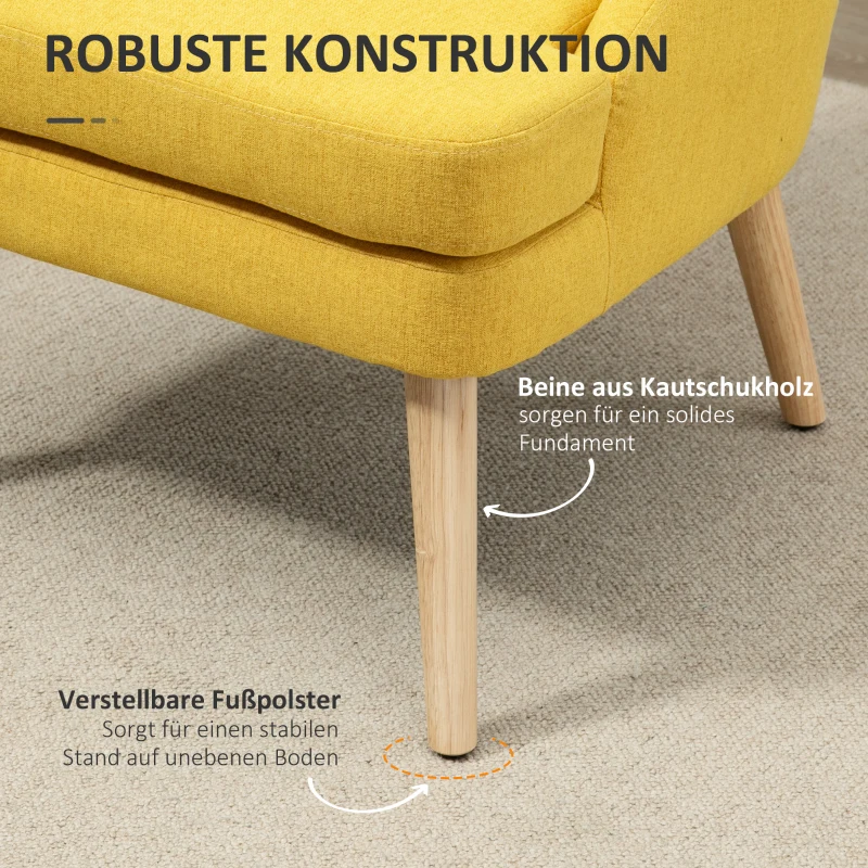 HOMCOM eetkamerstoel modern linnen design 63 x 69 x 79,5 cm