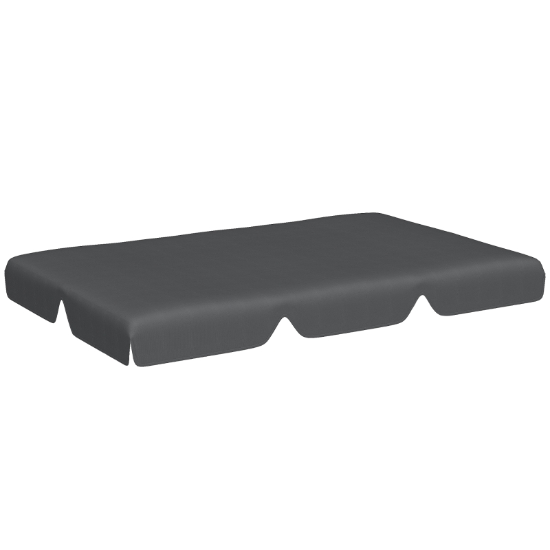 Outsunny Toldo de Repuesto para Balancín de 3 Plazas Techo Universal para Columpio de Jardín 156x117x15 cm Gris