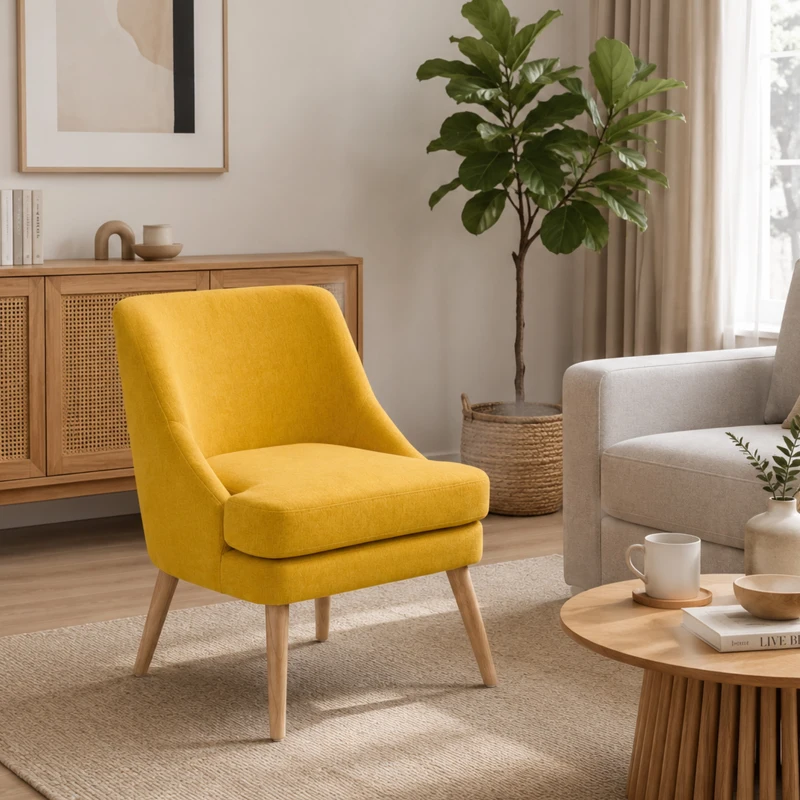 HOMCOM eetkamerstoel modern linnen design 63 x 69 x 79,5 cm