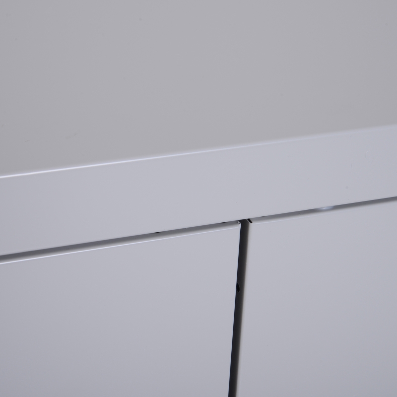 Vinsetto Armário de Escritório Metálico com 2 Portas Fechadura Prateleira Ajustável Armário Metálico 80x40x92,5 cm Cinza