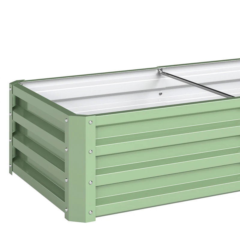 Outsunny Huerto de Jardín Rectangular de Chapa de Acero Ondulada 120x60x30,5 cm Verde