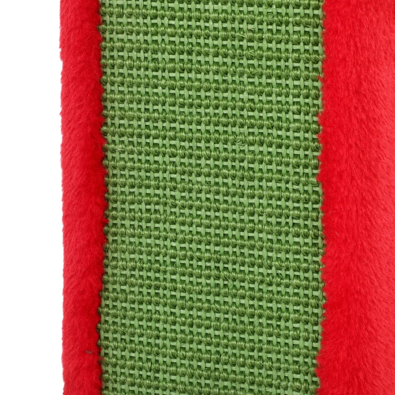 PawHut Cat Scratching Post for Indoor Cats, 81cm Tall Cat Scratcher with Sisal Rope, Hanging Bell Toy, Stable Base, Green & Red