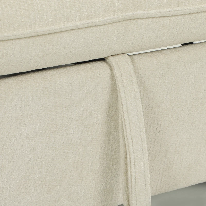 HOMCOM Sofá convertible 2 plazas 3 en 1, sofá cama clic-clac en chenilla con respaldo ajustable, portavasos, beige