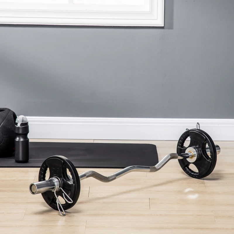 SPORTNOW Hantelscheibe, 2er-Set, 5 kg pro Scheibe, drei Griffe, bodenschonender Gummimantel, Metall