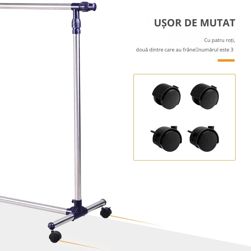 Homcom Cuier Reglabil cu Roti – Inox 160×170 cm, Mobil & Robust