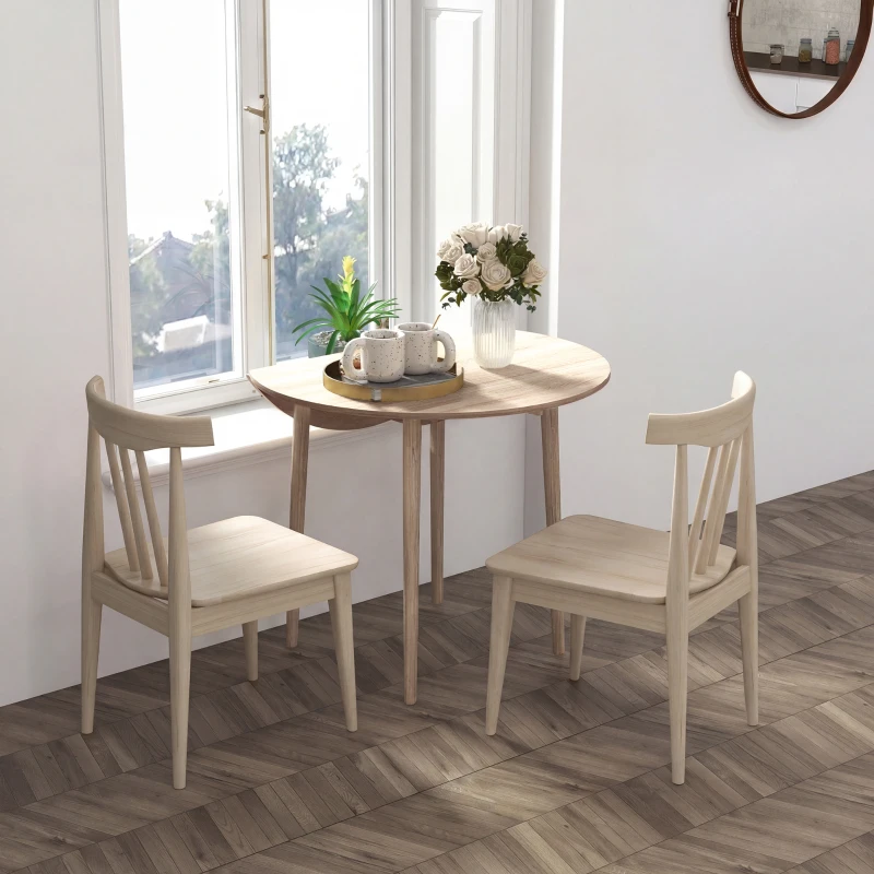Homcom Masa Plianta Rotunda – Bucatarie Mica, Design Natur