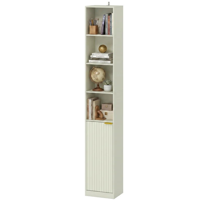 HOMCOM Bookcase Adjustable Shelf Bookshelf Anti-Tip Hardware 6-Tier Storage Cabinet Light Green