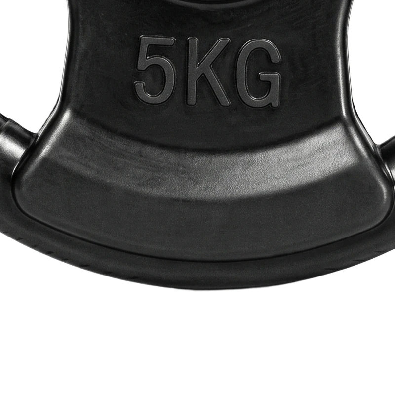 SPORTNOW Halterschijf, 2-delige set, 5 kg per schijf, drie handgrepen, vloerbeschermende rubberen coating, Metaal