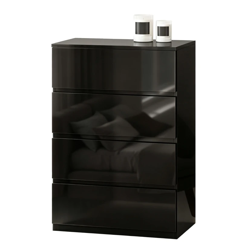 HOMCOM Chest of Drawers, 4-Drawer Storage Cabinets, Modern Dresser, Storage Drawer Unit for Bedroom