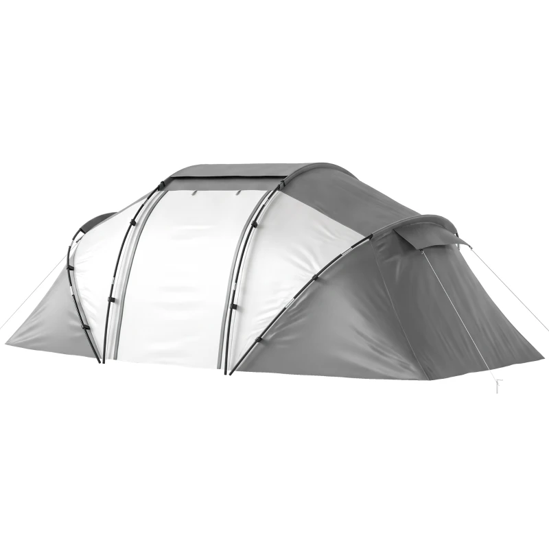 Outsunny 4 Man UV Protection Camping Tent - Charcoal Grey and White