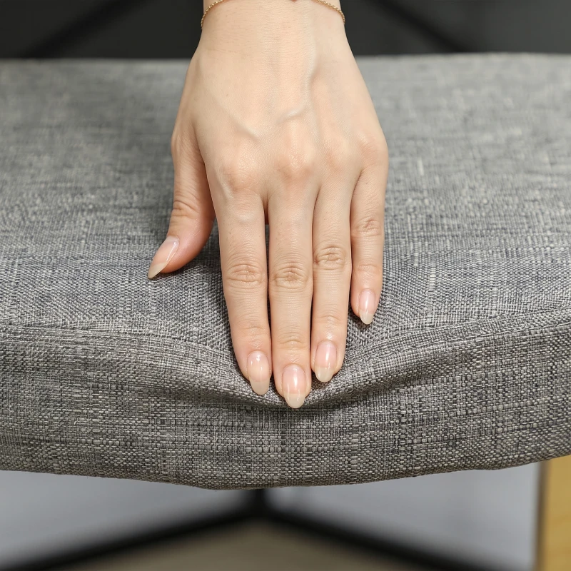 HOMCOM Kniestuhl – Ergonomische Kniekruk met Linnenlook, Berkenhouten Basis, tegen Nekpijn