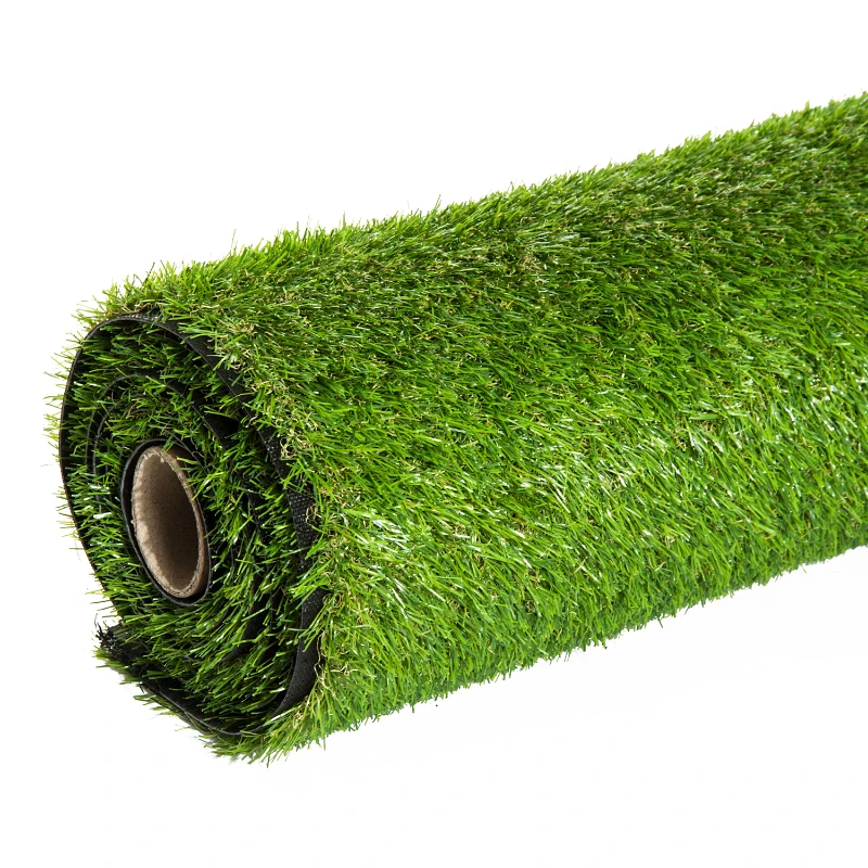 Outsunny Set de 3 Rollos Césped Artificial para Jardín 3x1m 20mm Estera de Hierba Sintética para Terraza Alfombra de Césped Tacto Cómodo Reciclable Interior
