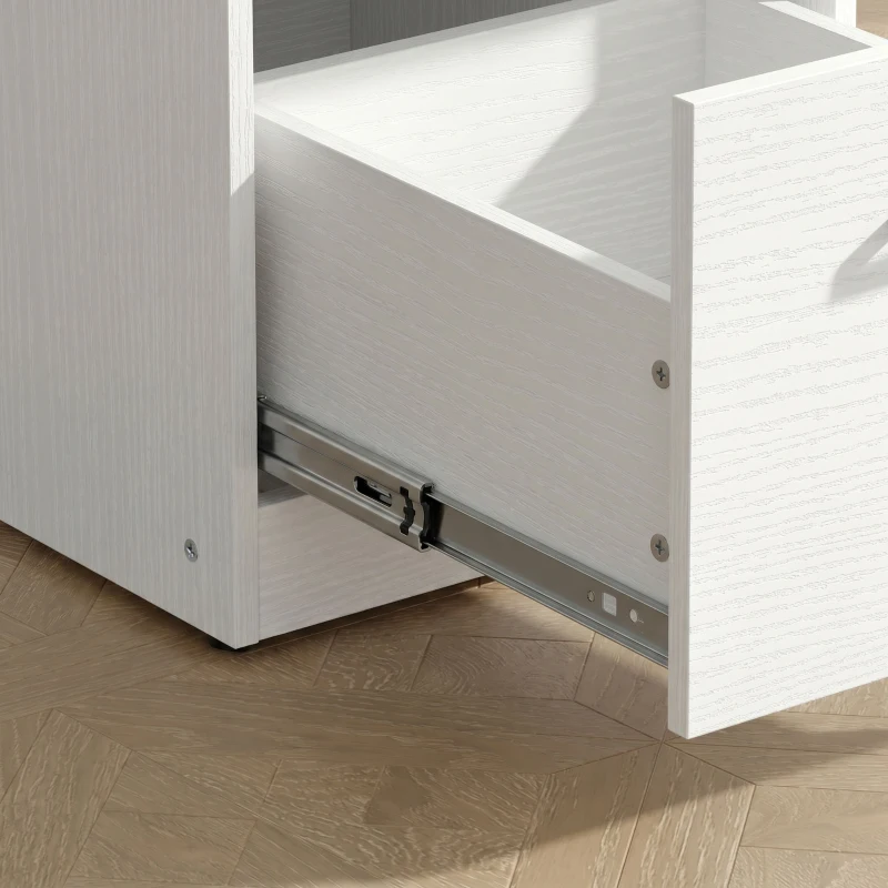 HOMCOM Computer Desk with Drawer Shelves CPU Storage Rack White