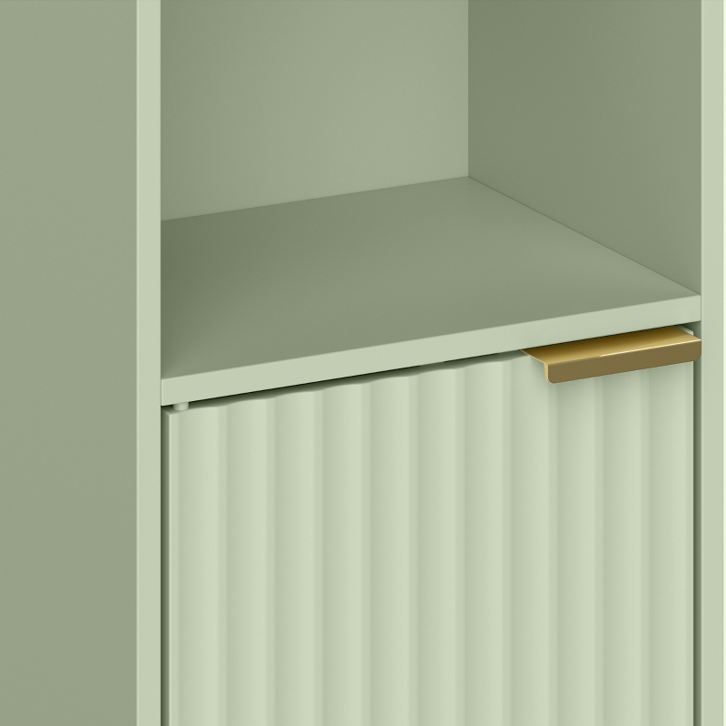 HOMCOM Bookcase Adjustable Shelf Bookshelf Anti-Tip Hardware 6-Tier Storage Cabinet Light Green