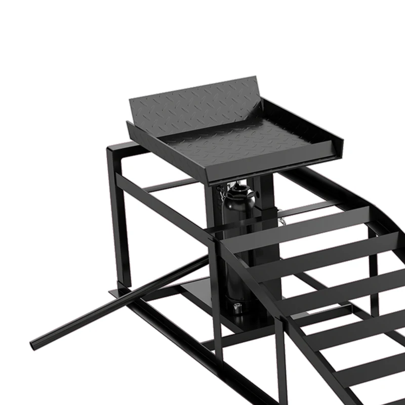HOMCOM 2-delige hydraulische oprijramp, verstelbaar, draagkracht 3.000 kg, voor banden tot 23 cm