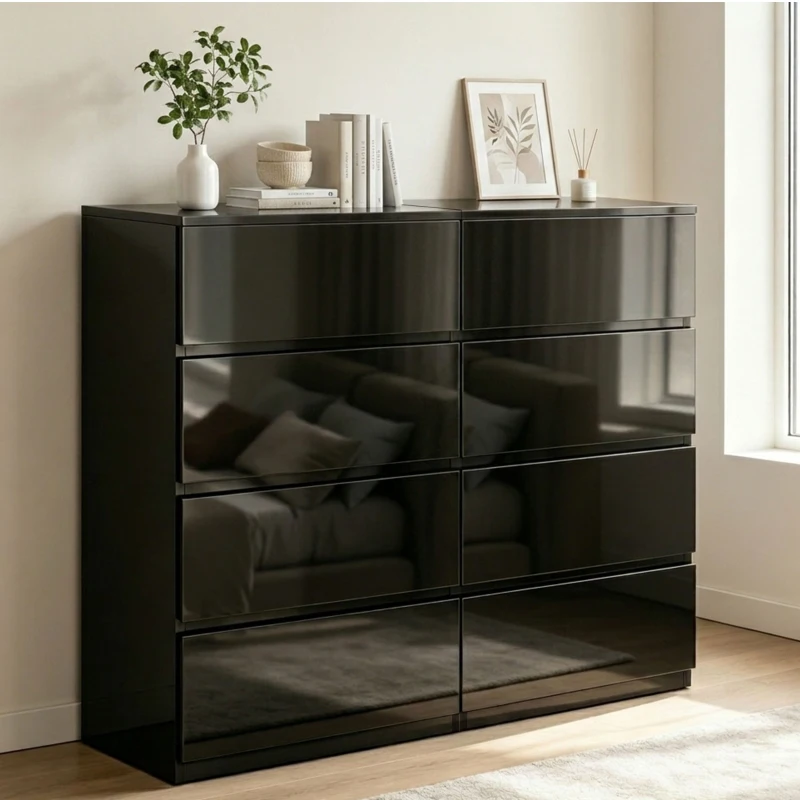 HOMCOM Chest of Drawers, 4-Drawer Storage Cabinets, Modern Dresser, Storage Drawer Unit for Bedroom