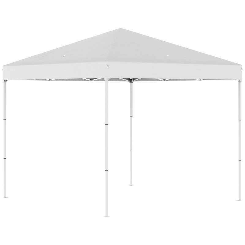 Outsunny Pop Up Foisor 2,45 x 2,45 m rezistent la apa cu franghii si cuie de otel si tesatura Oxford alba