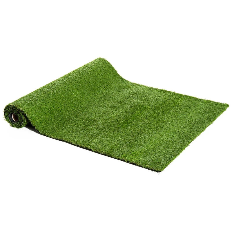 Outsunny Set de 3 Rollos Césped Artificial para Jardín 3x1m 20mm Estera de Hierba Sintética para Terraza Alfombra de Césped Tacto Cómodo Reciclable Interior