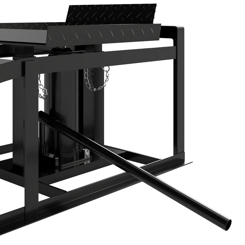 HOMCOM 2-delige hydraulische oprijramp, verstelbaar, draagkracht 3.000 kg, voor banden tot 23 cm