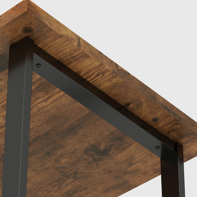 HOMCOM Industrial Writing Desk With Metal Legs, 100 x 58 x 74.5cm, Rustic Brown and Black