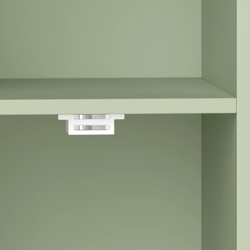 HOMCOM Bookcase Adjustable Shelf Bookshelf Anti-Tip Hardware 6-Tier Storage Cabinet Light Green