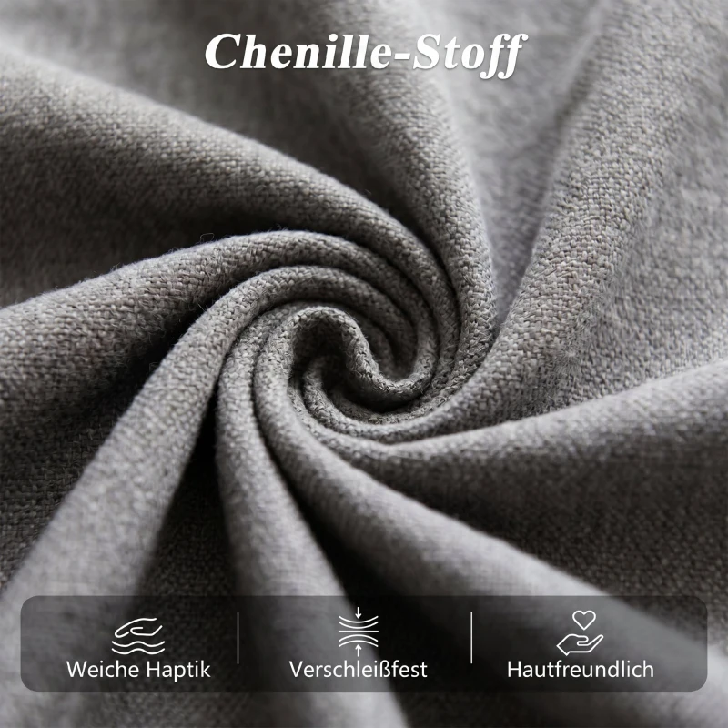 HOMCOM Slaapfauteuil, 3-in-1 opvouwbare chenille eenzitsfauteuil met Click-Clack-rugleuning, grijs