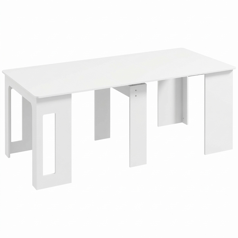 HOMCOM Eettafel, inklaptafel, uitschuifbare keukentafel, eetkamertafel, spaanplaat, 60-180 x 85 x 75 cm, Wit(m-11)