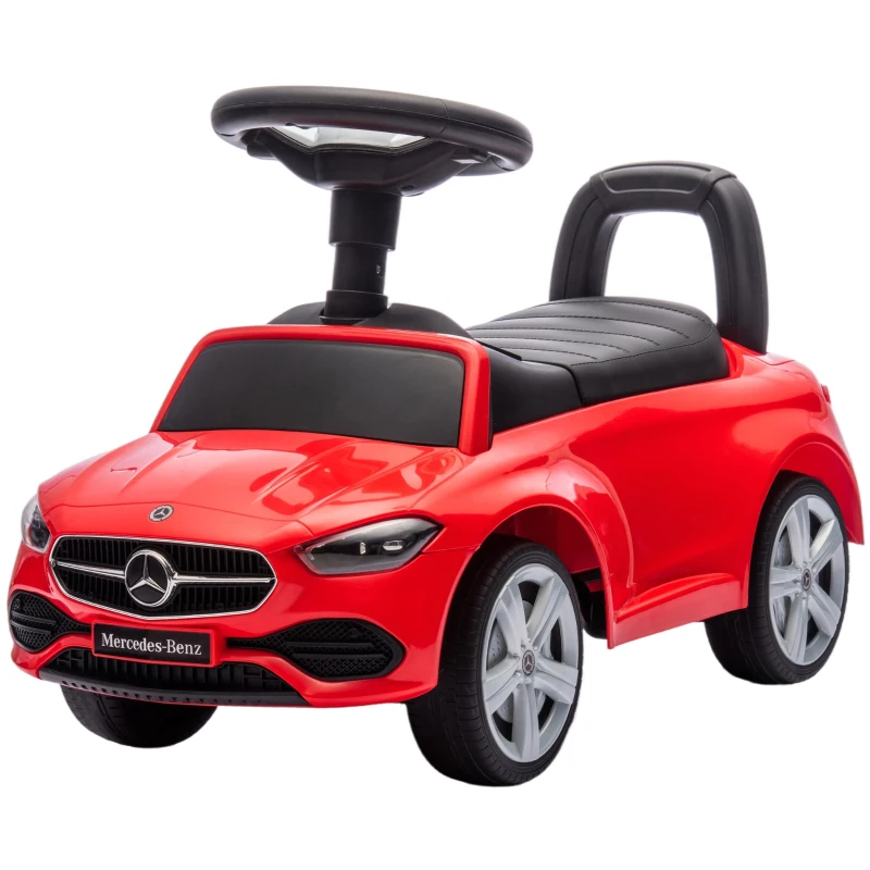 AIYAPLAY Carro Andador para Crianças Mercedes-Benz Classe C com Buzina Volante Sons de Motor e Espaço de Armazenamento 65x28x39 c