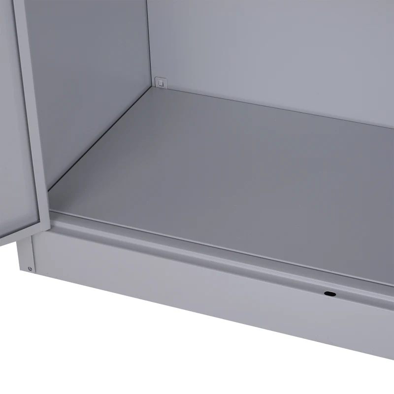 Vinsetto Aktenschrank Stahlschrank Mehrzweckschrank mit verstellbarem Regal und Schloss für Arbeitszimmer Wohnzimmer Grau