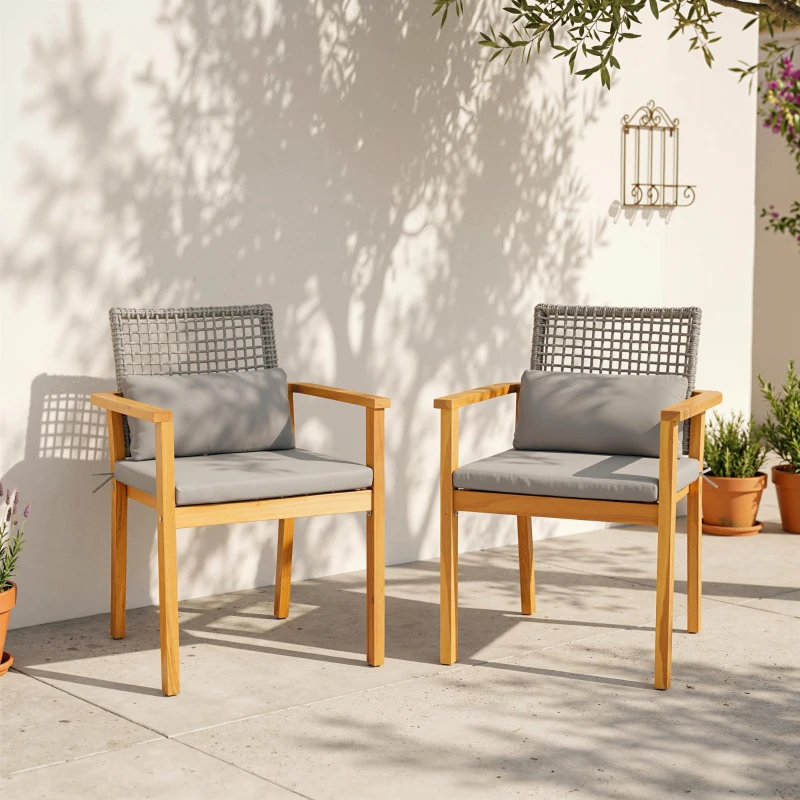 Outsunny scaune set exterior casă de vară bănci confortabile pereche relaxare