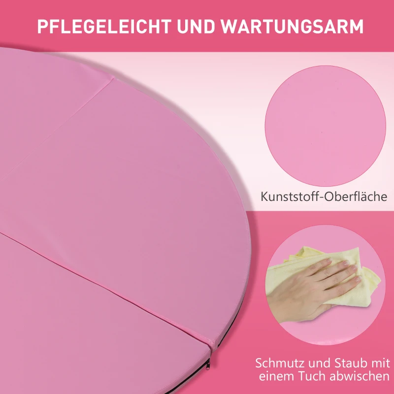 HOMCOM Paaldansmat, 5 cm Dikke Ronde Kunststofmat voor Paaldansoefeningen, Gymnastiek, Yoga, Roze