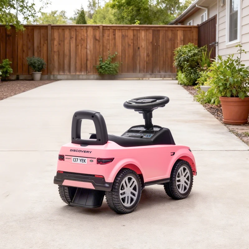 AIYAPLAY Carro Andador para Crianças  com Licença de Land Rover com Armazenamento Buzina Sons de Motor 65,5x28x42 cm Rosa