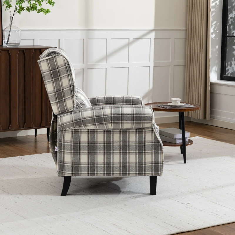 HOMCOM 160° Reclining Armchair, with Footrest - Grey and White