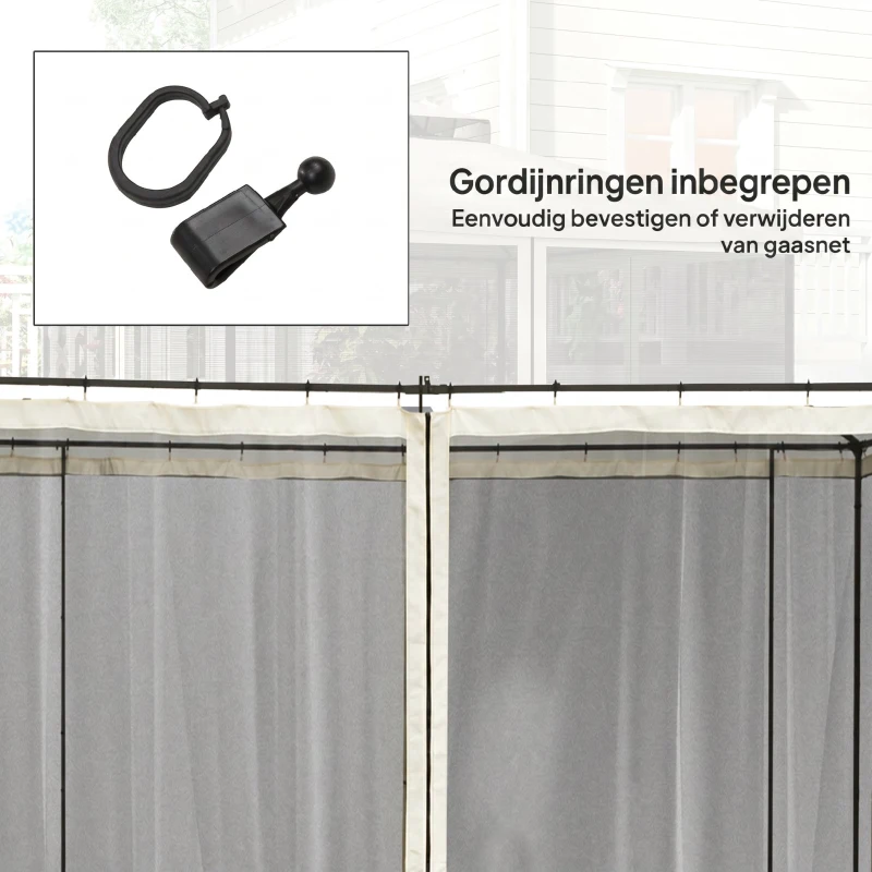 Outsunny klamboe voor 3x3 paviljoen 302cm x 207cm