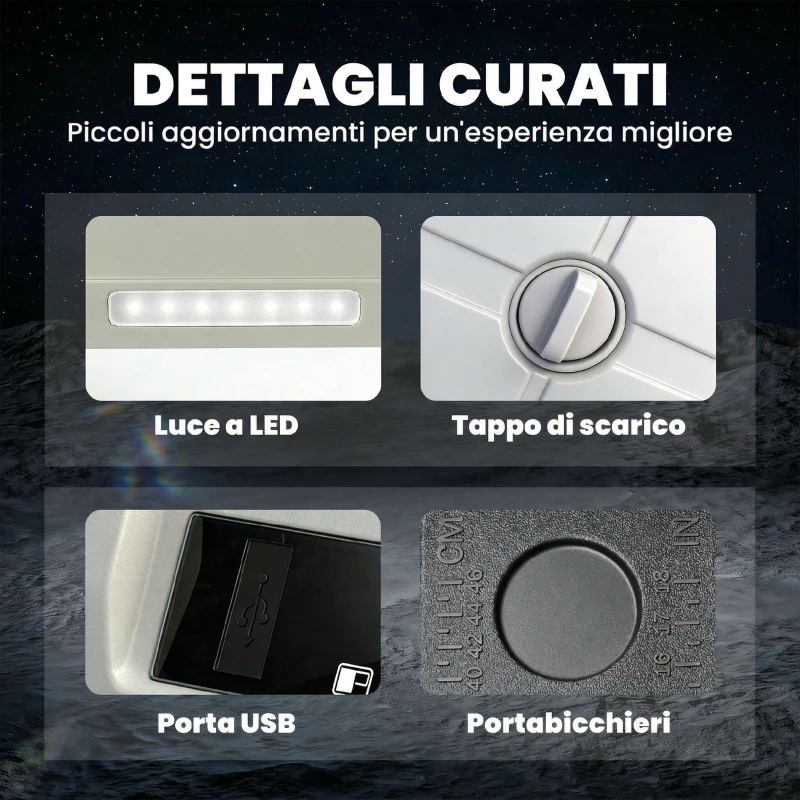 Outsunny Frigorifero Congelatore per Auto da 49L, Doppia Zona con Controllo App, -20℃-20℃