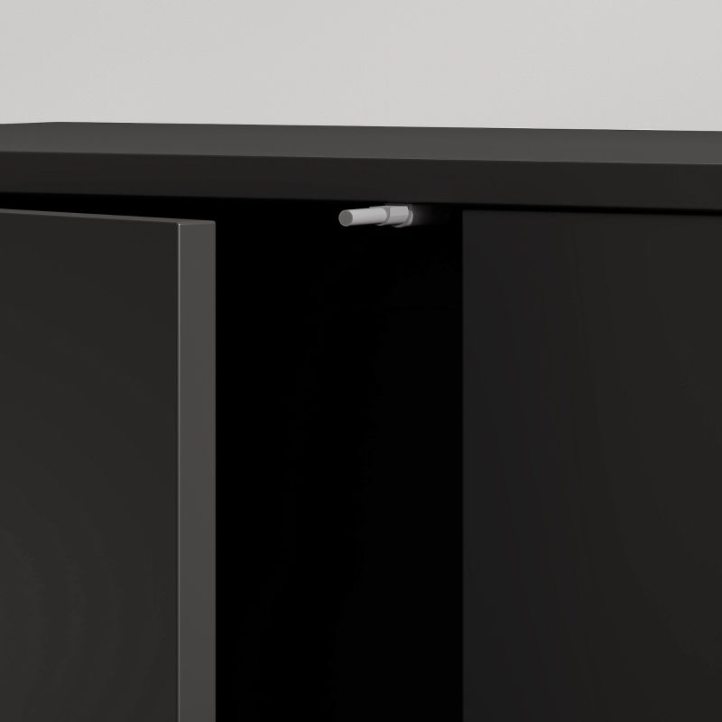 HOMCOM Mobile buffet con 2 cassetti, 3 ante e ripiano regolabile, 117x36x74 cm, nero