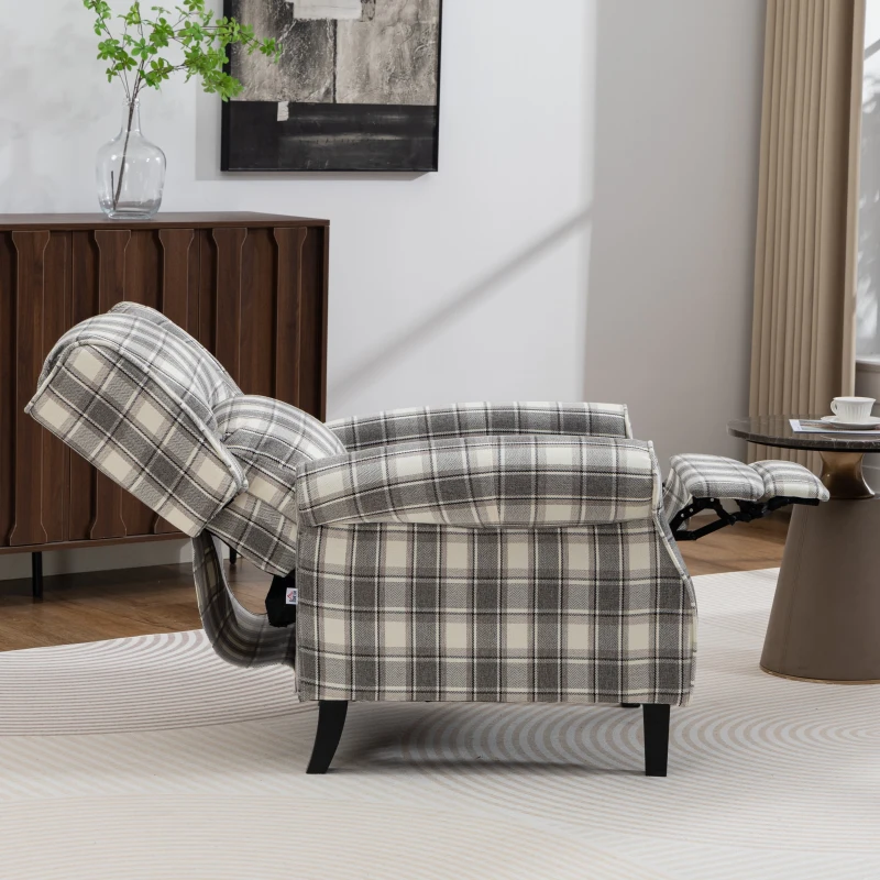 HOMCOM 160° Reclining Armchair, with Footrest - Grey and White