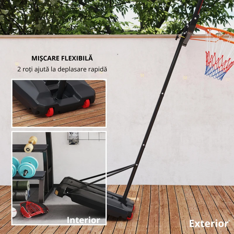 AIYAPLAY Coș de baschet pentru copii, 6+ ani, pentru exterior, ajustabil între 210-260 cm,  Roșu